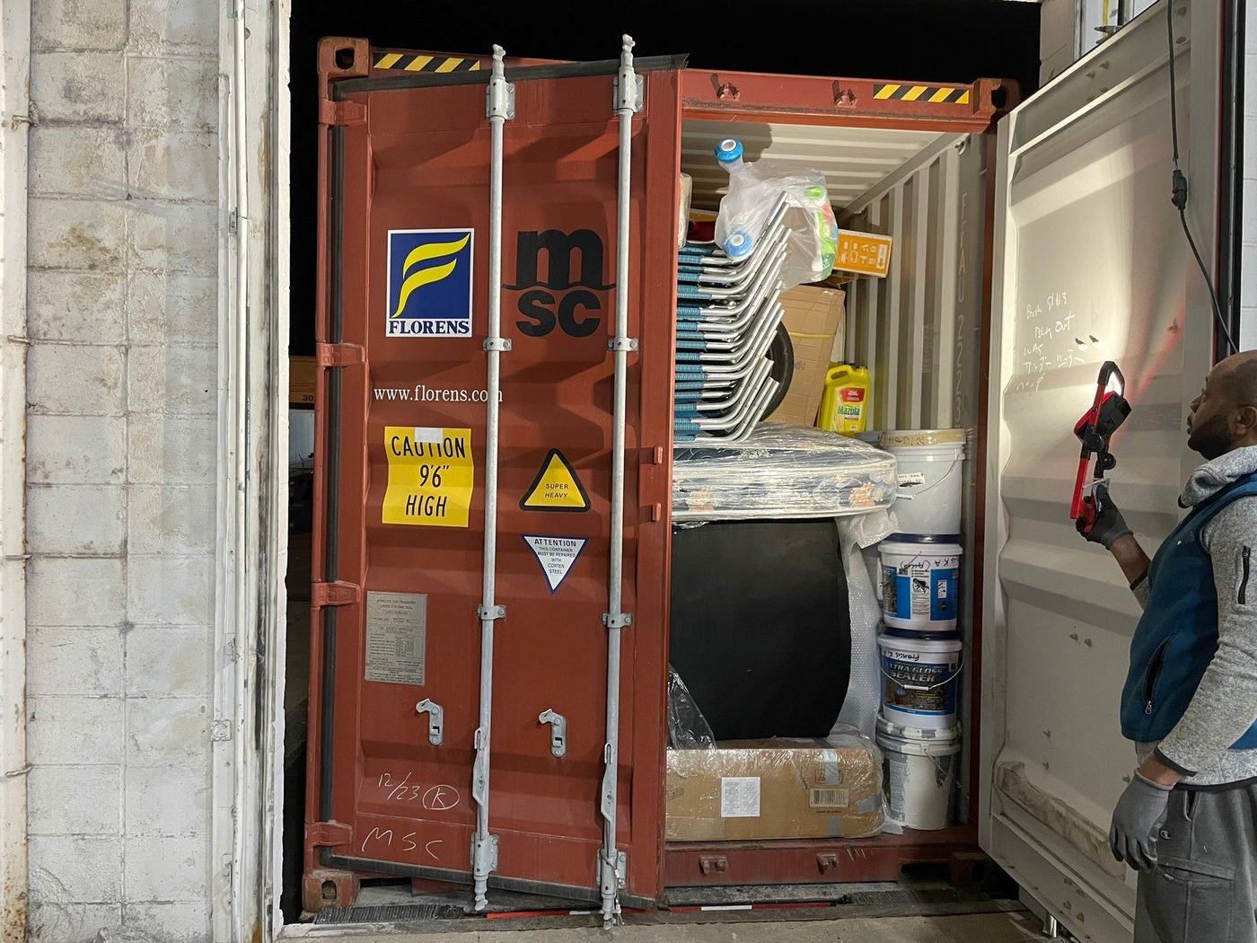 Loading a container for export