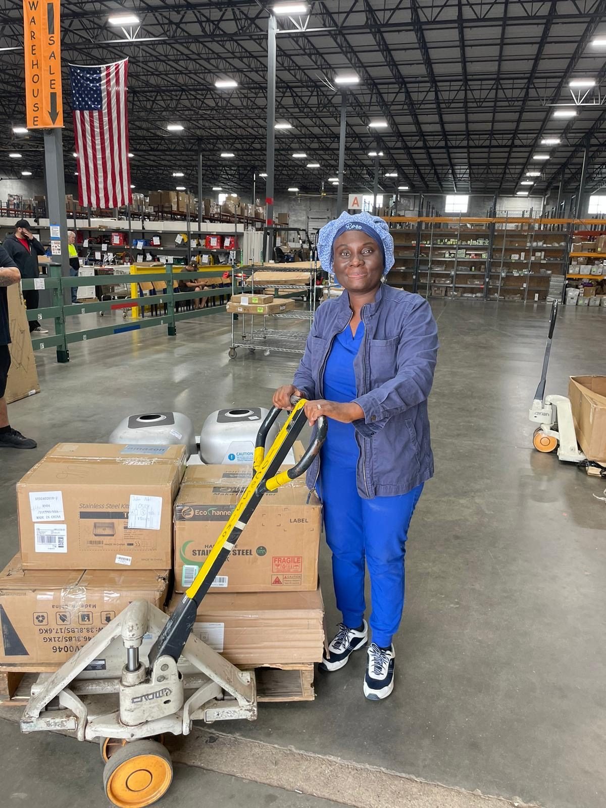 Moving a consignment across our warehouse floor