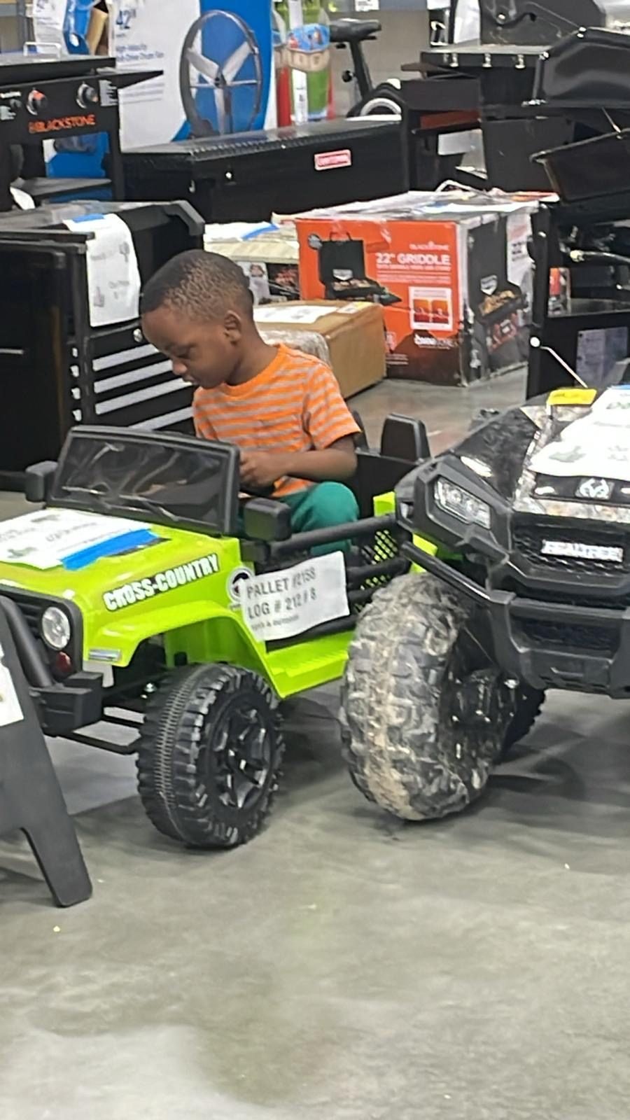 A quad bike prepared for shipment